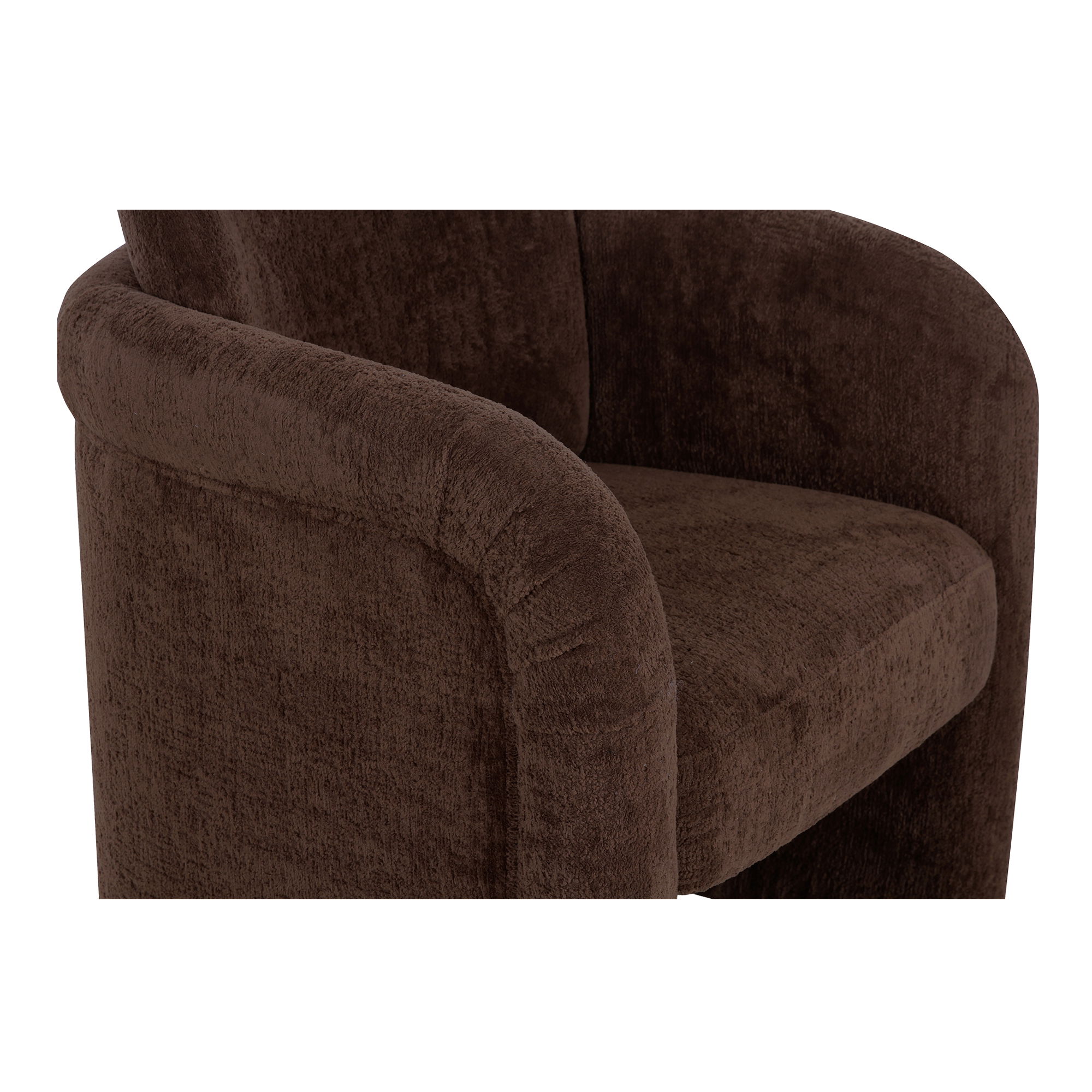 Mesto Rolling Dining Chair Dark Brown, by Moe's Home, 26" width x 32.5" height x 25.6" depth View 9