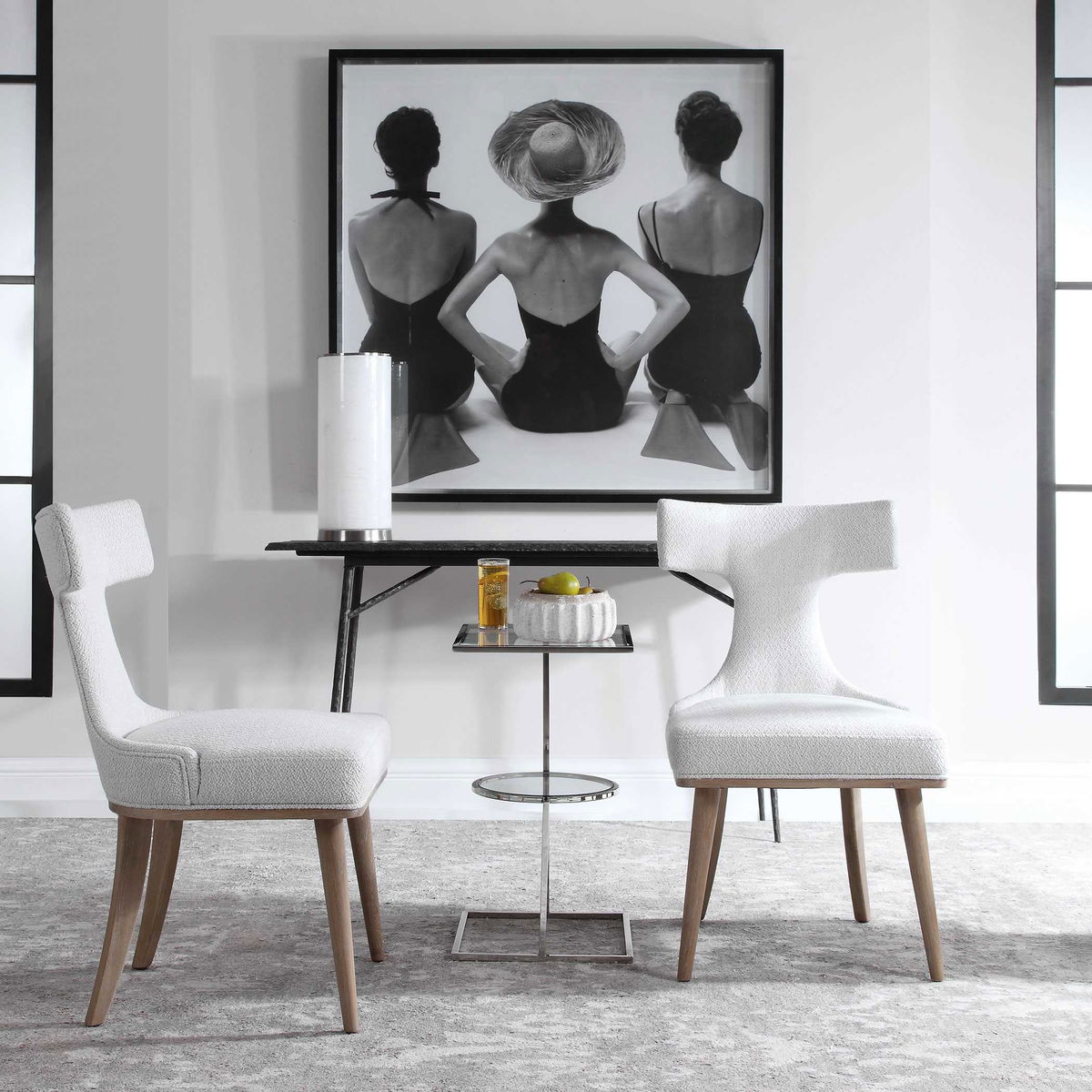 Klismos Accent Chair Set Of 2, by Uttermost, 21" width x 36" height x 24" depth View 2