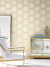 Honeycomb Sand & Gold Peel & Stick Wallpaper thumbnail 1