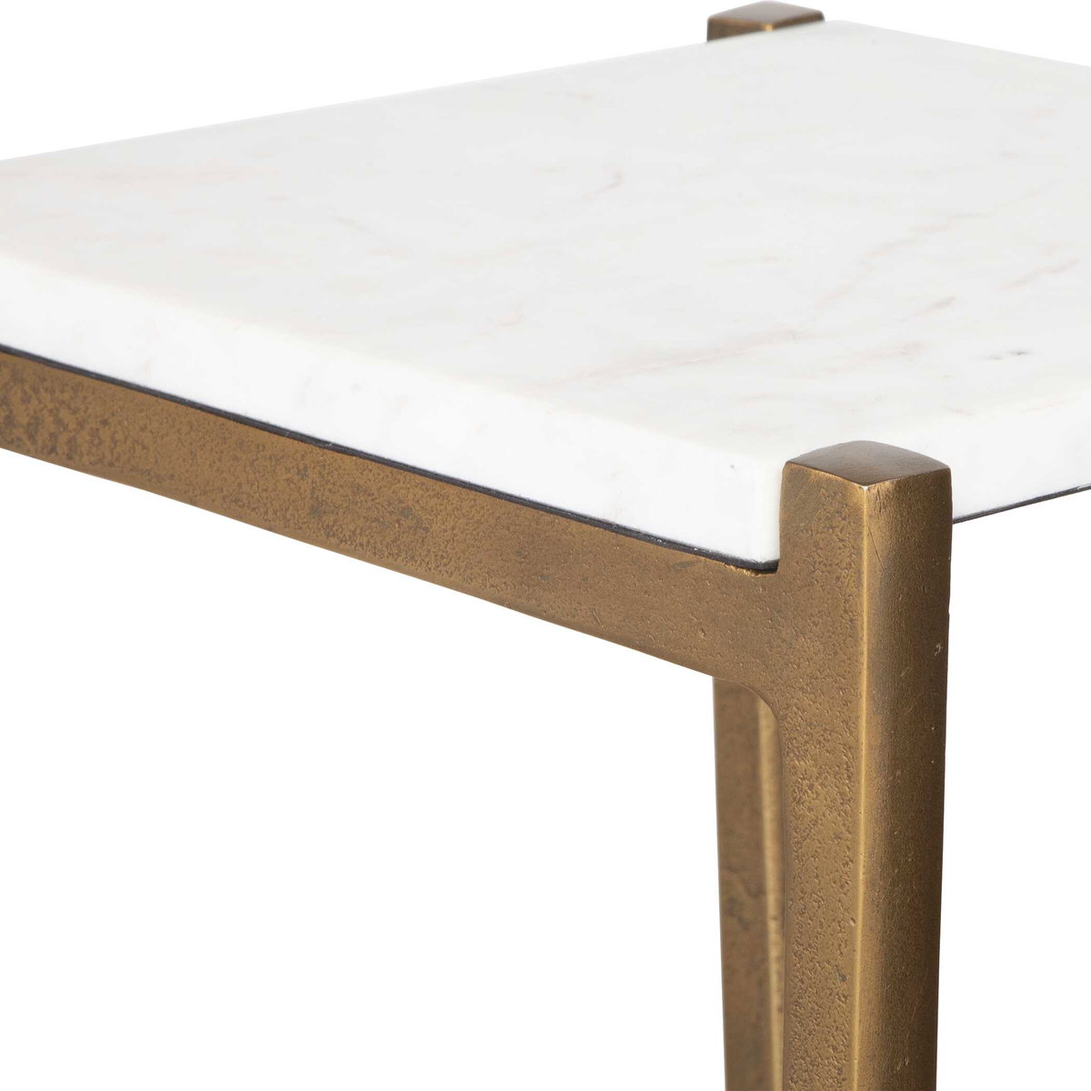 Affinity White Marble Accent Table, Side & End Table by Uttermost, 12.5" width x 22" height x 11" depth View 7