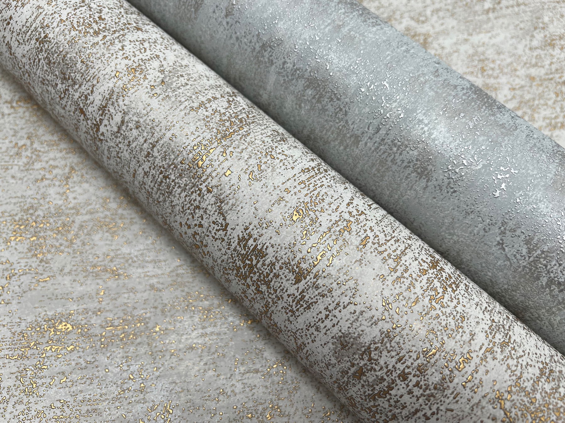 Shimmering Patina Spa & Silver Wallpaper large image 
