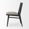 Wynn Cane Back Dining Side Chair | Beige Fabric with Black Wood, Dining Chair by Mercana, 20.47" length x 24.61" width x 34.06" height thumbnail 6