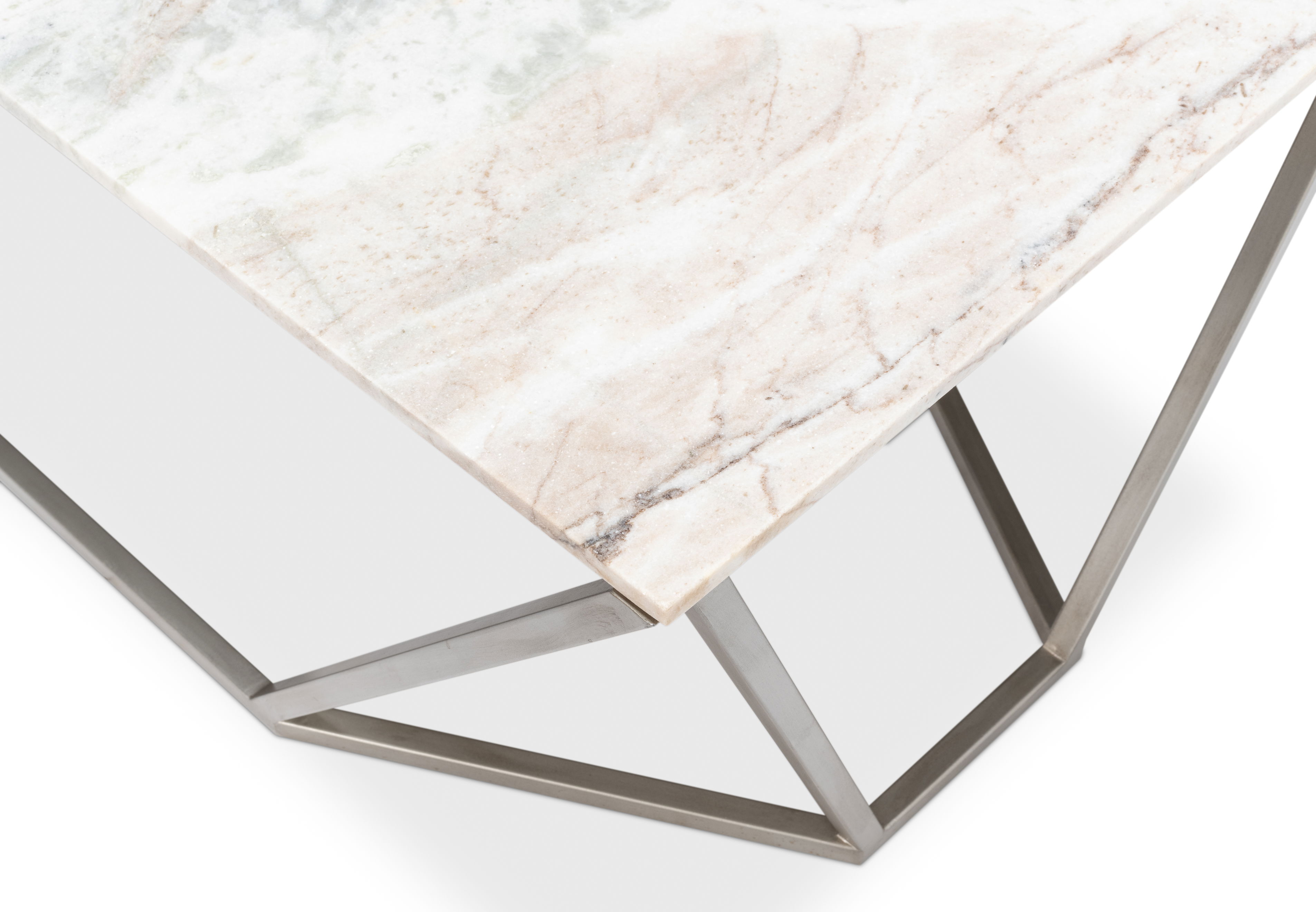 Trapezoid Coffee Table, Marble Top large image 