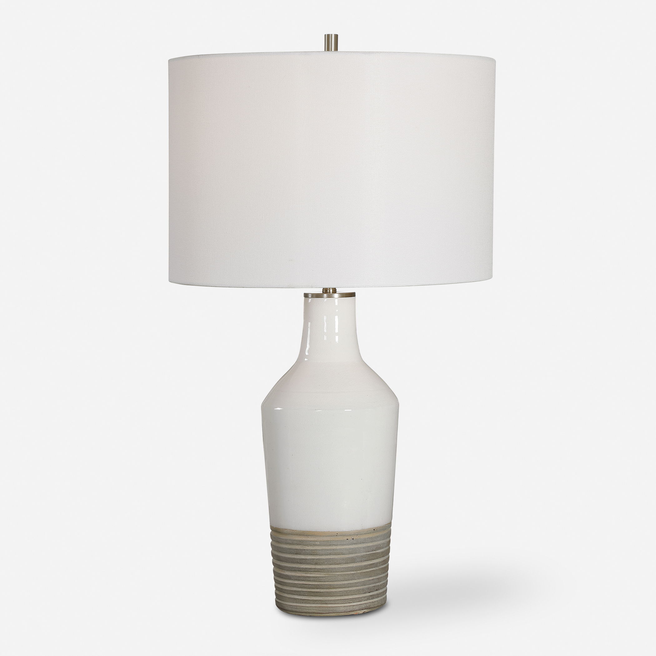 Dakota White Crackle Table Lamp large image 