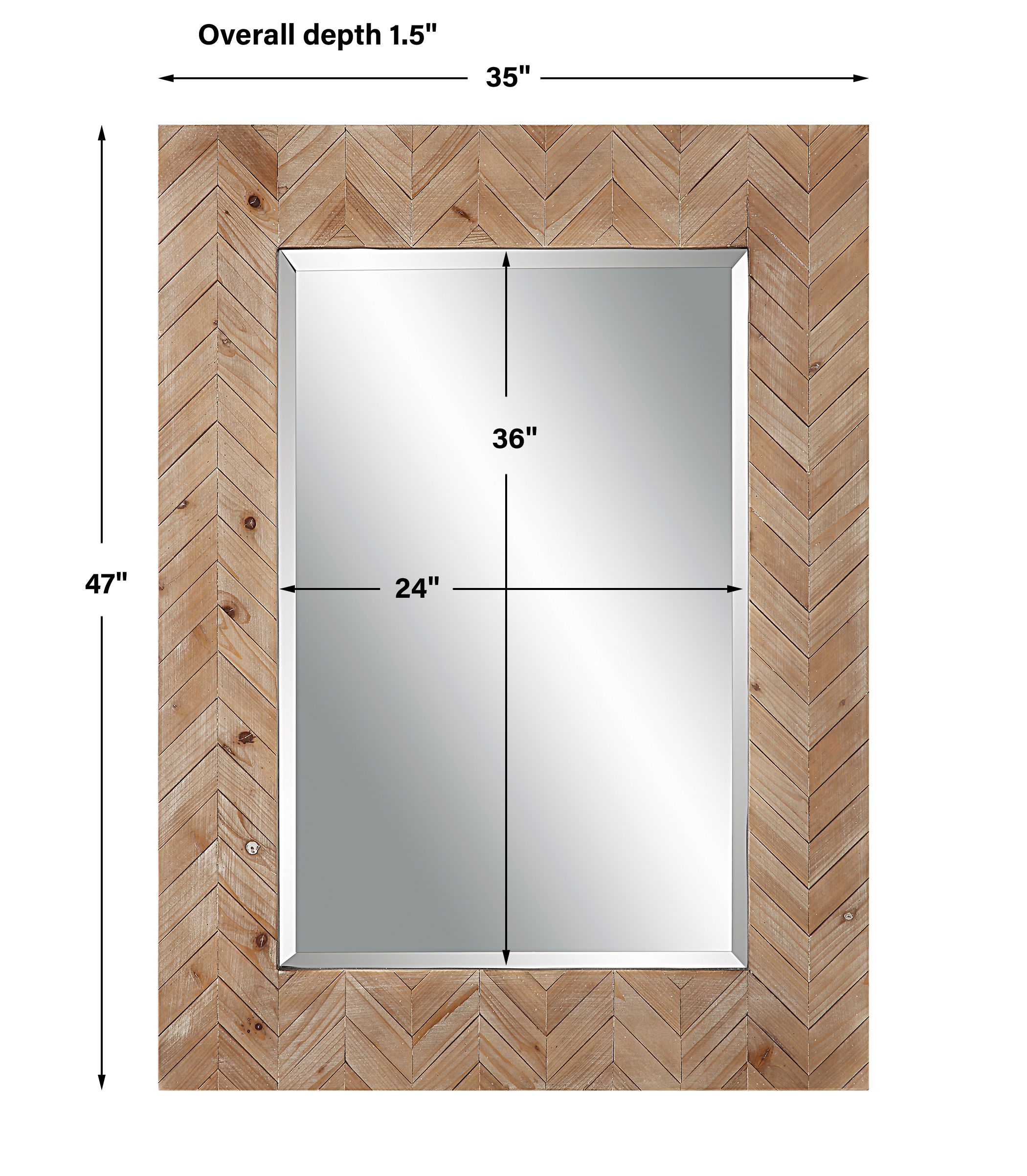 Demetria Wooden Mirror, Small large image 