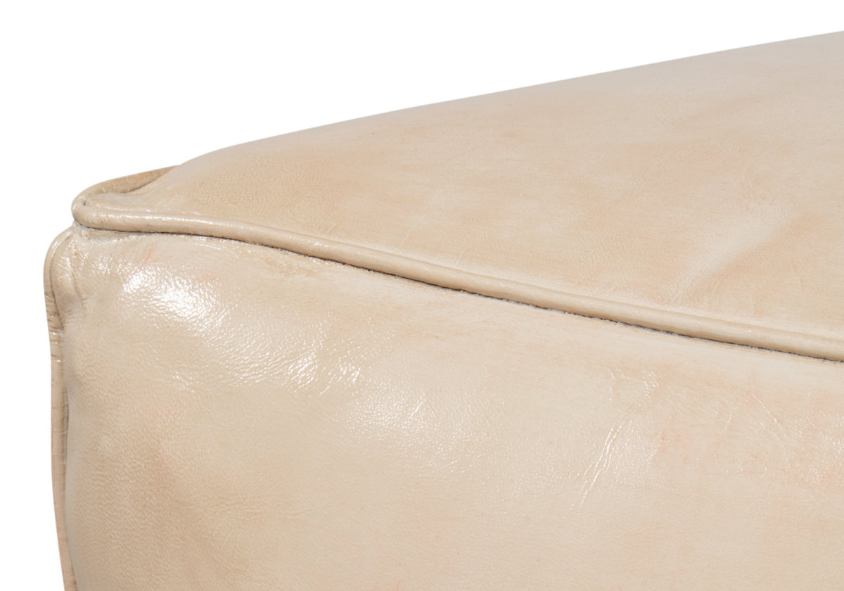Sunday Afternoon Leather Cube  Taupe, by Sarreid, 1'3" length x 1'3" width x 1'4" height View 11