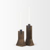 Polli Antiqued Gold with Matte Black Metal Taper Candleholders (Set of 2), Candles & Candle Holder by Mercana, 4.33" length x 4.15" width x 11.4" height thumbnail 9