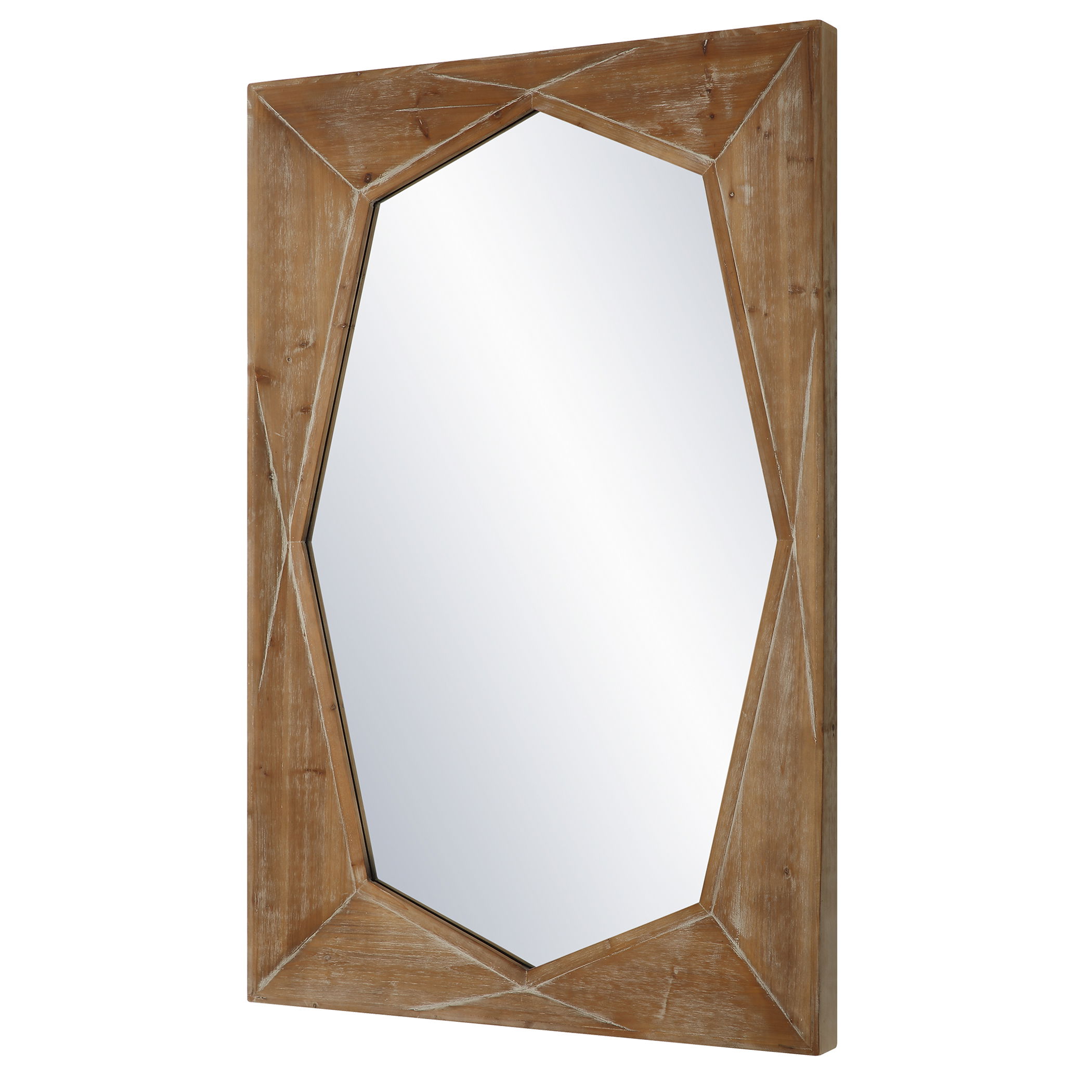 Marquise Natural Wood Mirror large image 