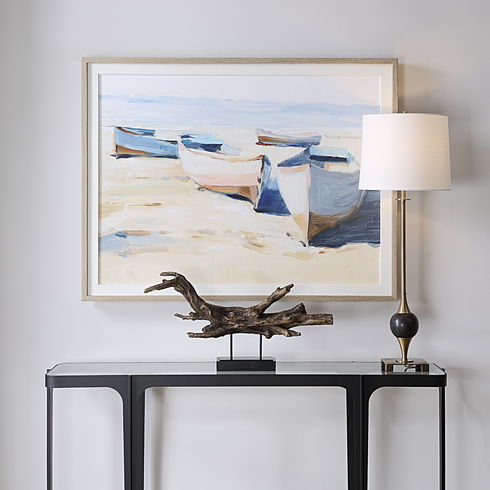Beached Boats Framed Print
