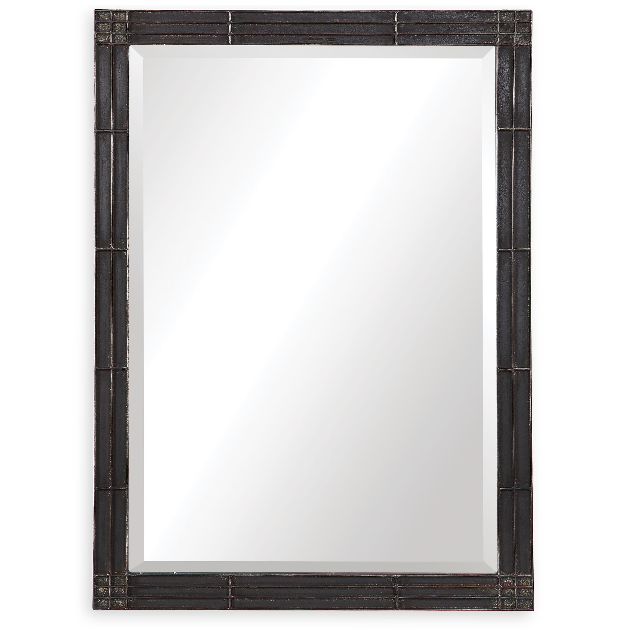 Gower Aged Black Vanity Mirror large image 
