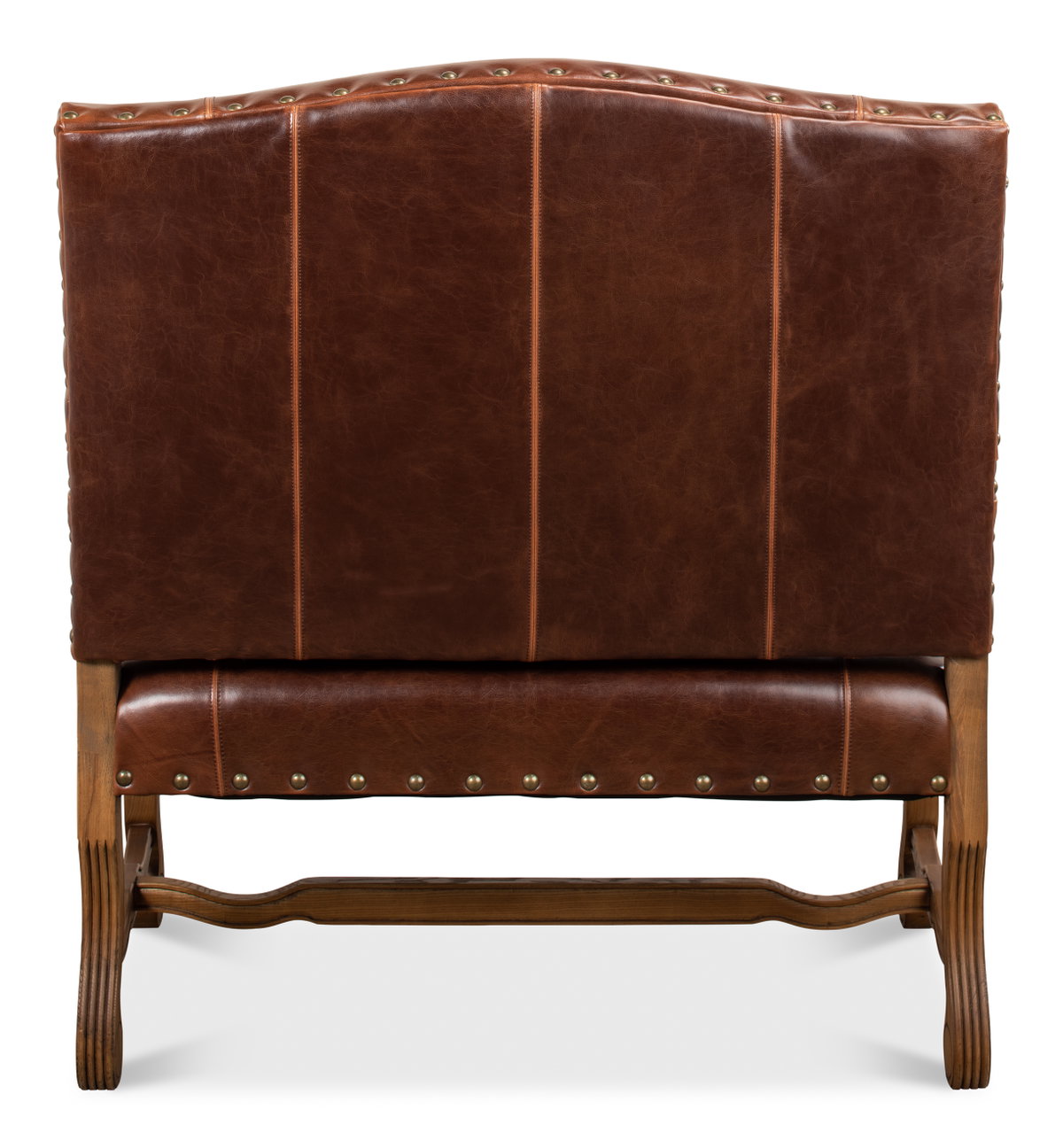Italian Leather Settee, by Sarreid, 2'8" length x 3'9" width x 3'11" height View 10