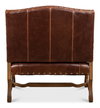 Italian Leather Settee, by Sarreid, 2'8" length x 3'9" width x 3'11" height thumbnail 10
