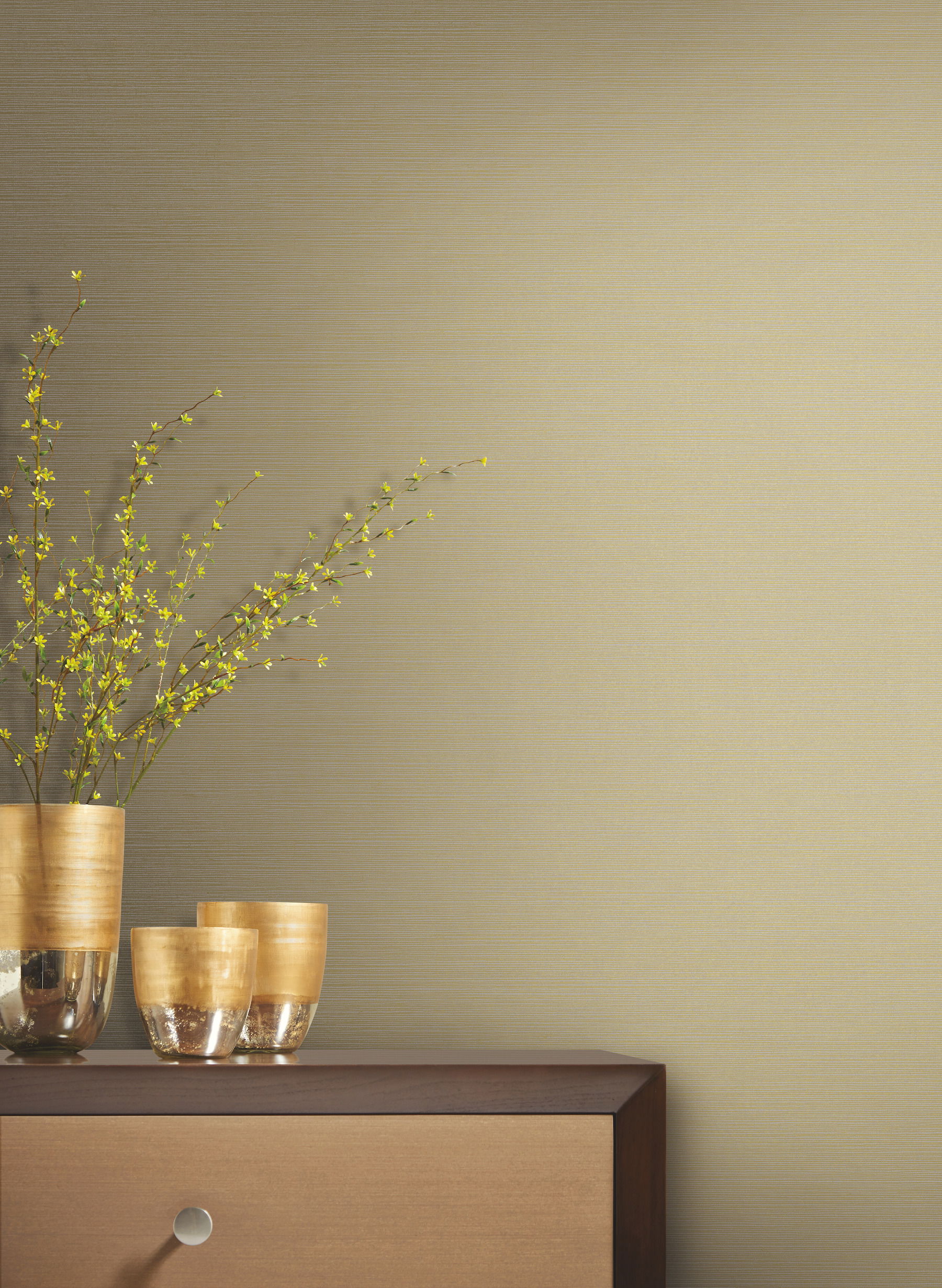 Shining Sisal Grasscloth Tan Metallic Wallpaper large image 