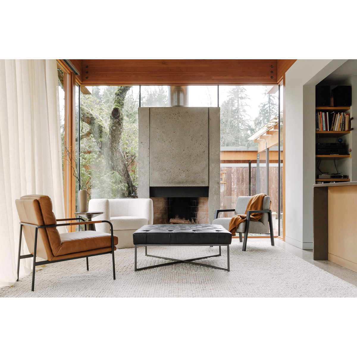 Koba Chair Maya White, Accent Chair by Moe's Home, 40" width x 29" height x 33.75" depth View 12