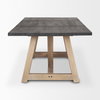 Rialto Rectangular Two-Tone Black and Brown Solid Wood Dining Table, by Mercana, 84" length x 42" width x 29.5" height thumbnail 4