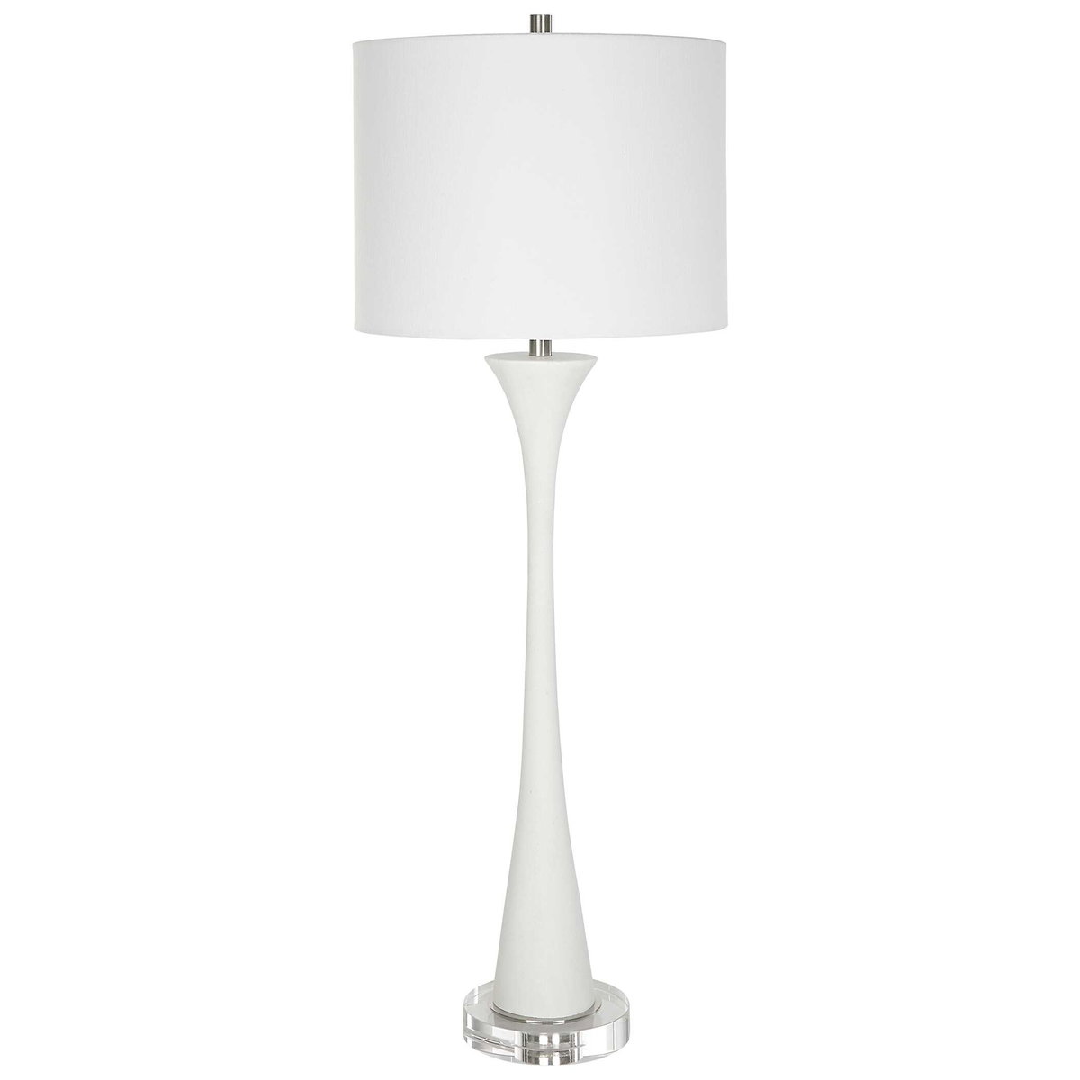 Fountain White Marble Buffet Lamp, Table Lamp by Uttermost, 12" width x 34" height x 12" depth View 5