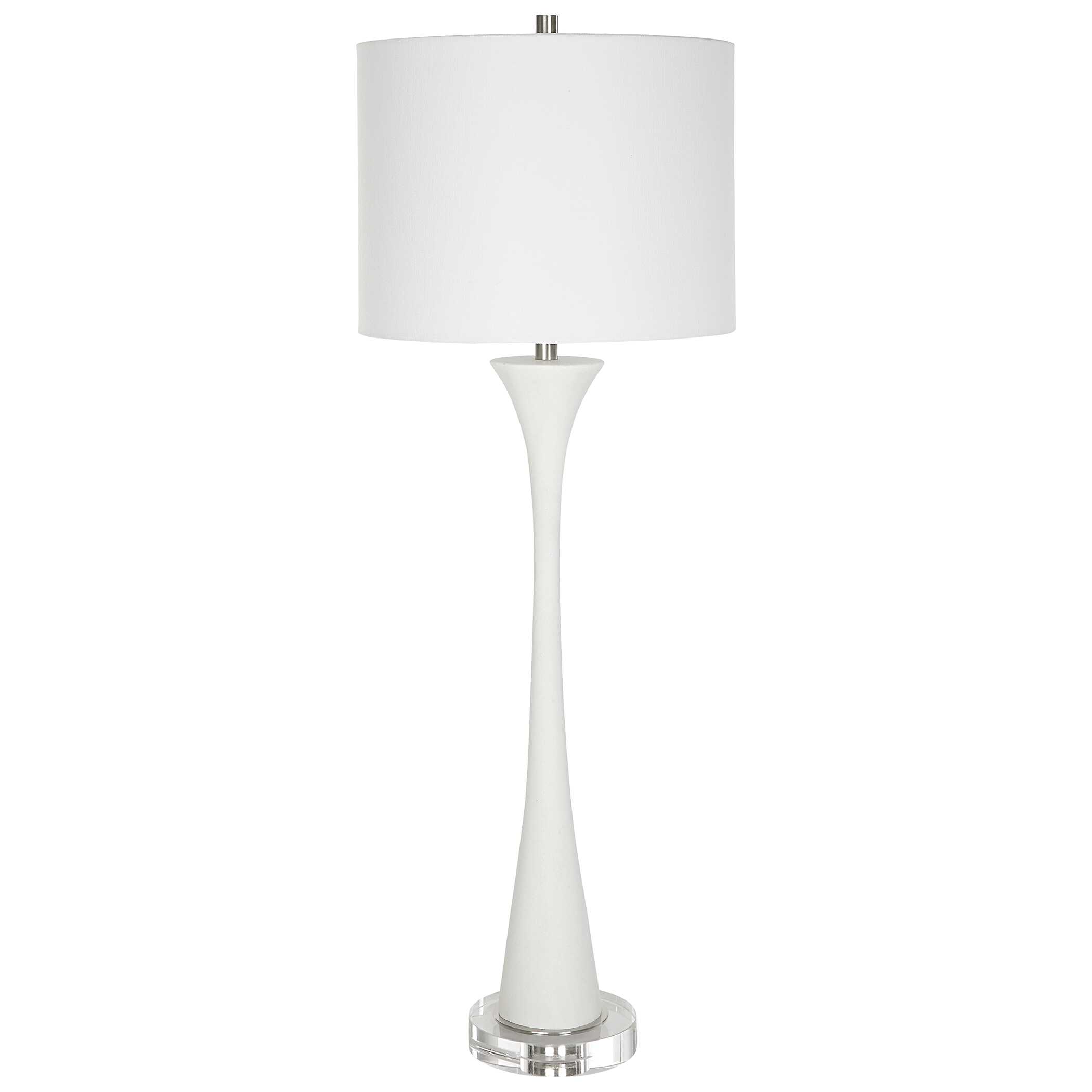 Fountain White Marble Buffet Lamp, by Uttermost, 12" width x 34" height x 12" depth View 5