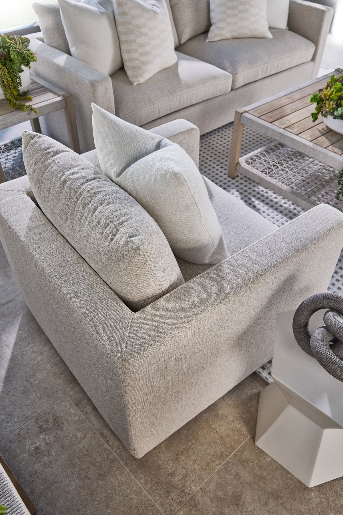 Newport Outdoor Track Arm Sofa Chair, Seating by Essentials for Living, 37.25" width x 34" height x 38" depth View 9