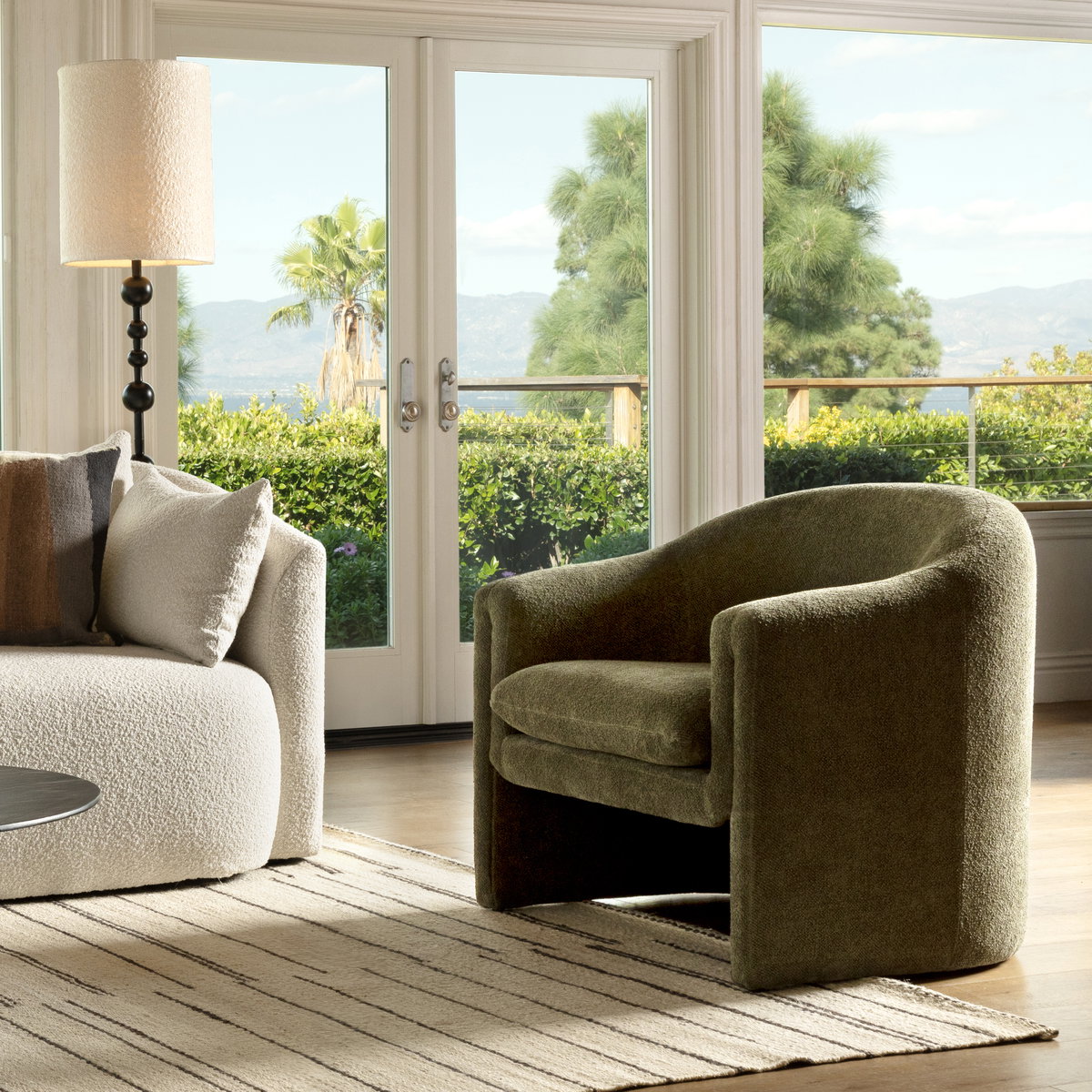 Alda Occasional Chair Green, Accent Chair by Dovetail, 33.5" width x 31" height x 30.5" depth View 6