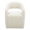 Barrow Rolling Dining Chair White Mist, by Moe's Home, 25.5" width x 32.25" height x 25.5" depth thumbnail 1