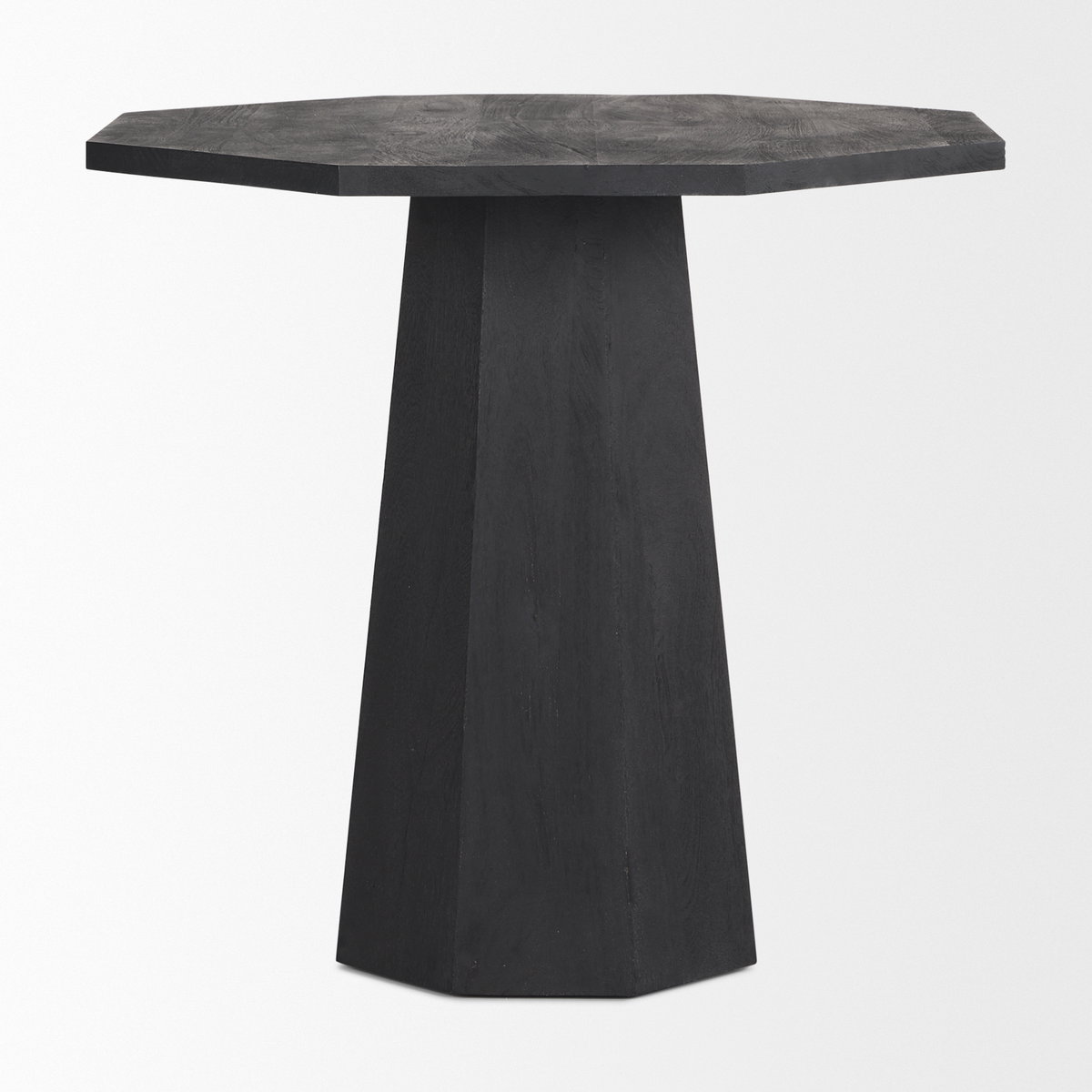 Maxine Hexagonal Black Wood Foyer Table, Side & End Table by Mercana, 32" length x 32" width x 30" height View 4
