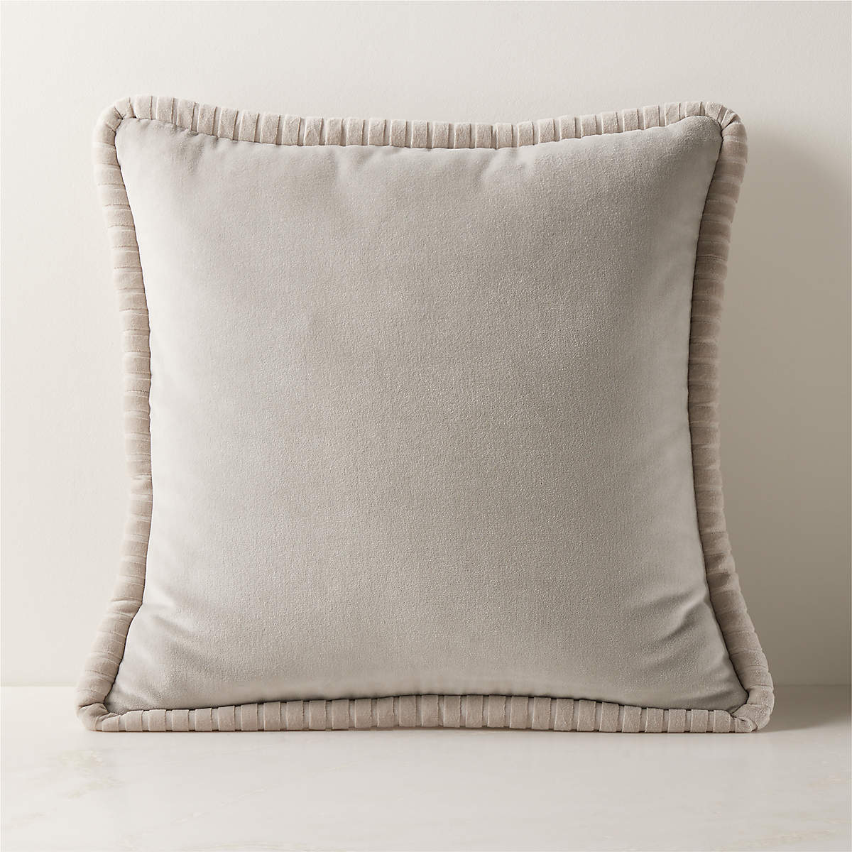 Online Designer Other Brye Grey Velvet Throw Pillow with Down-Alternative Insert 20"