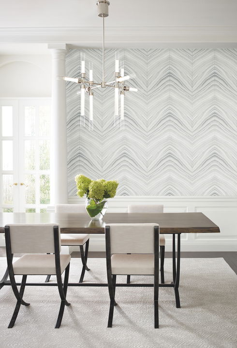 Onyx Strata Sheer Grey Peel & Stick Wallpaper