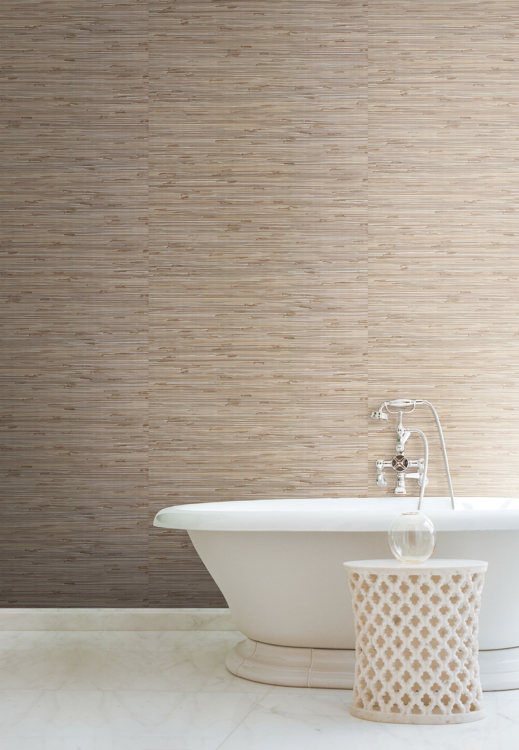Wide Knotted Grass Metallic Wallpaper large image 