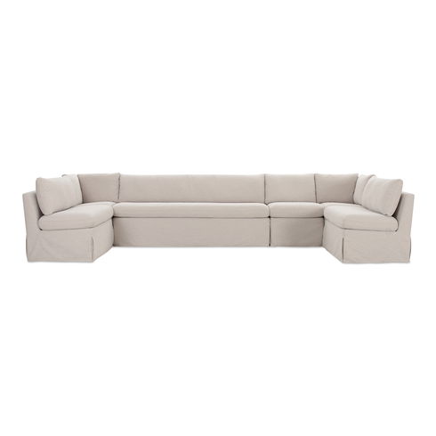 Fable Slipcover Dining Banquette U-shape Beige 154in