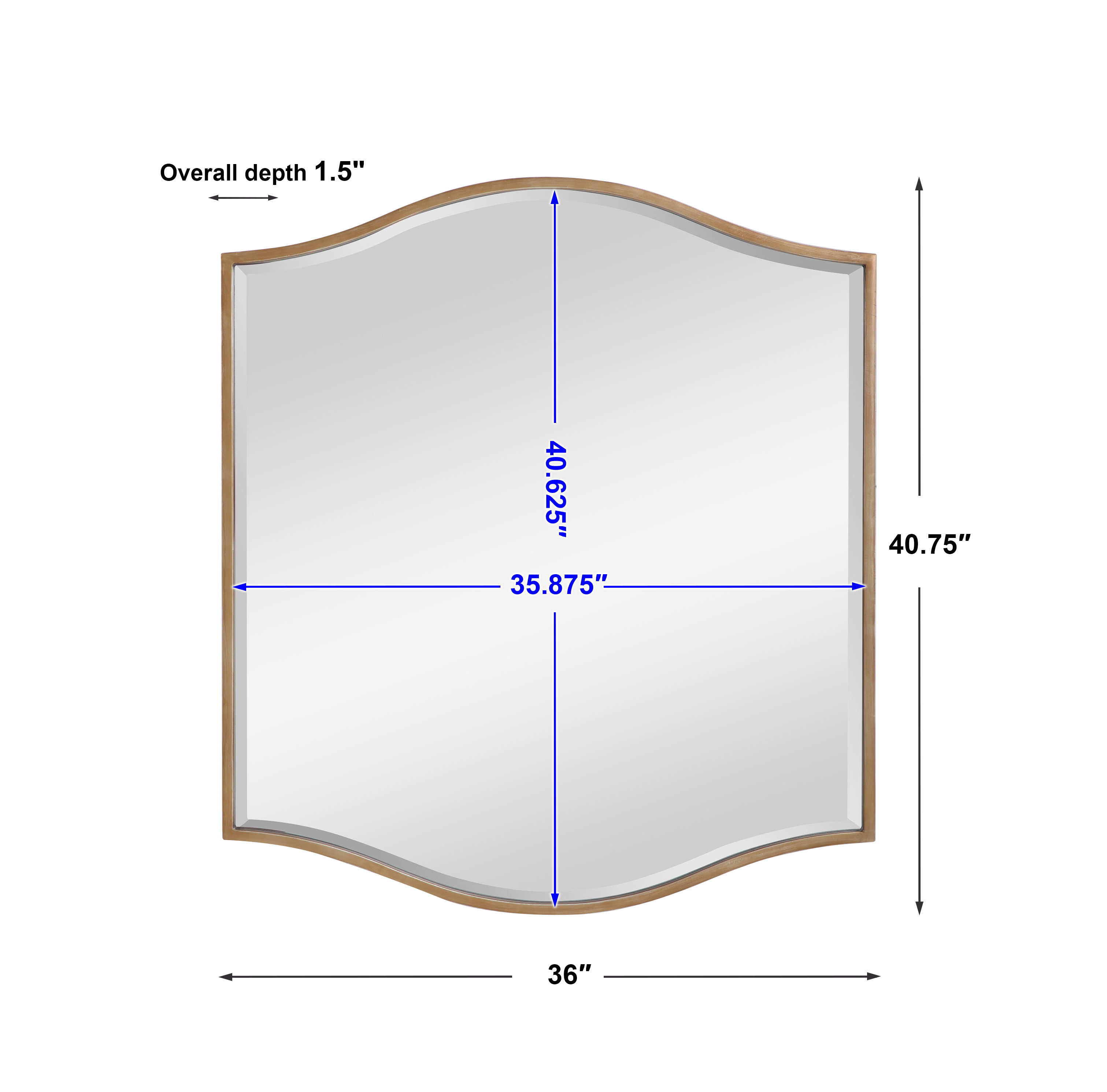 Cerise Gold Mirror, by Uttermost, 36" width x 40.75" height x 1.5" depth View 3