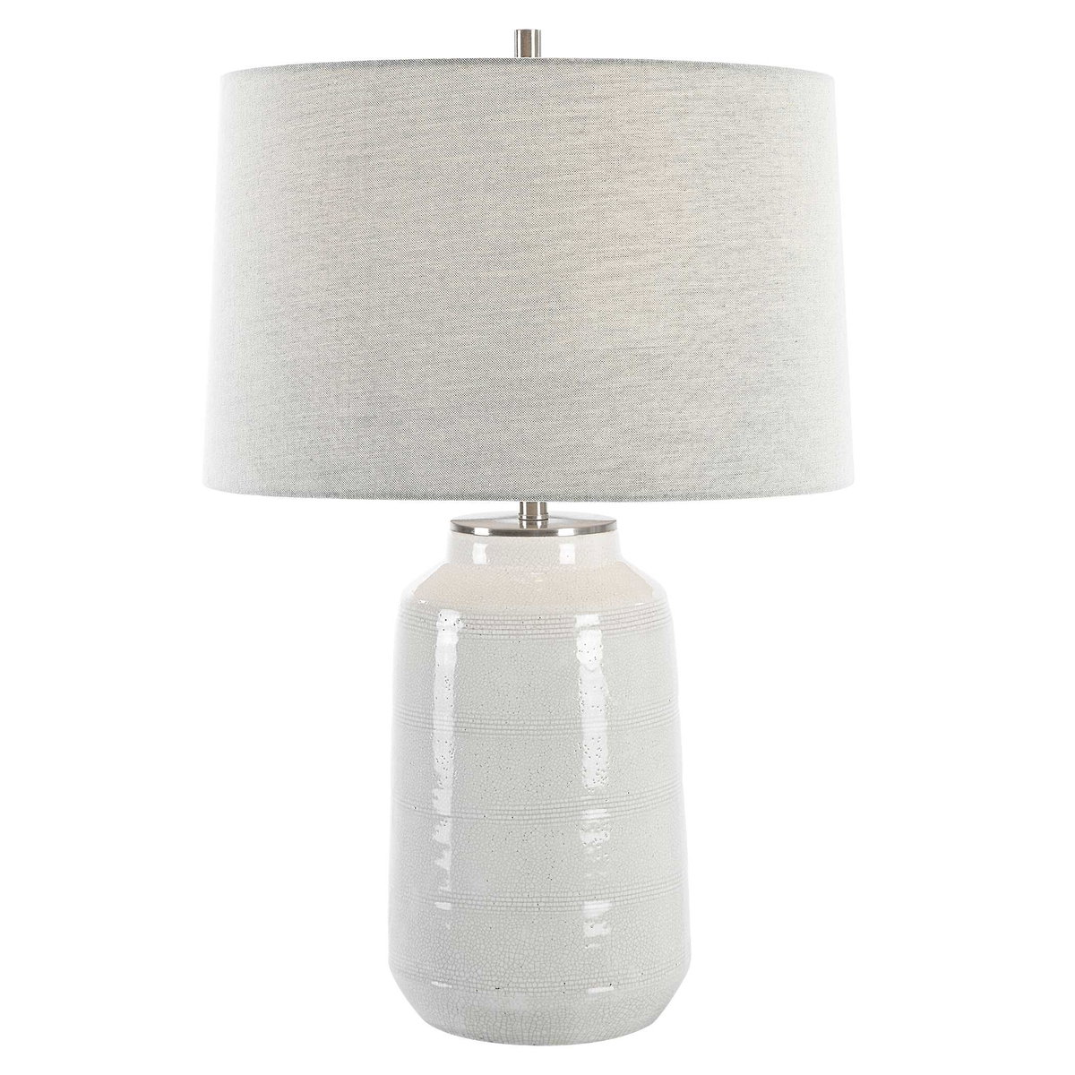 Odawa White Farmhouse Table Lamp, by Uttermost, 1'5" width x 2'1.75" height x 1'5" depth View 1
