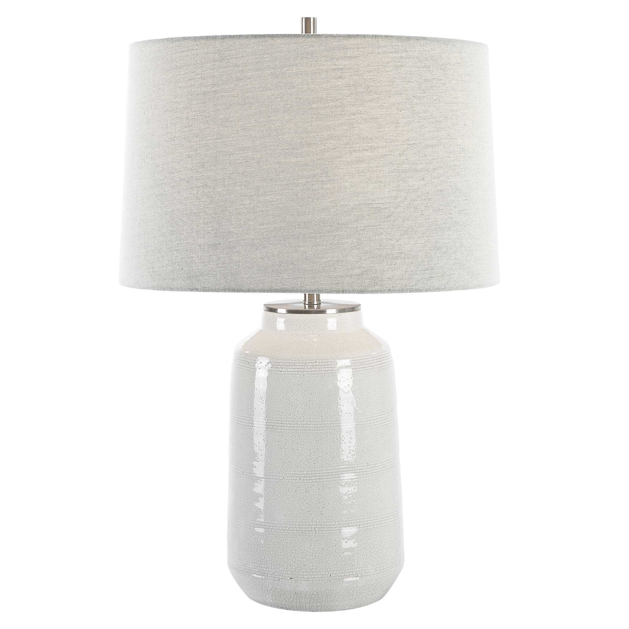 Odawa White Farmhouse Table Lamp, by Uttermost, 17" width x 25.75" height x 17" depth View 1