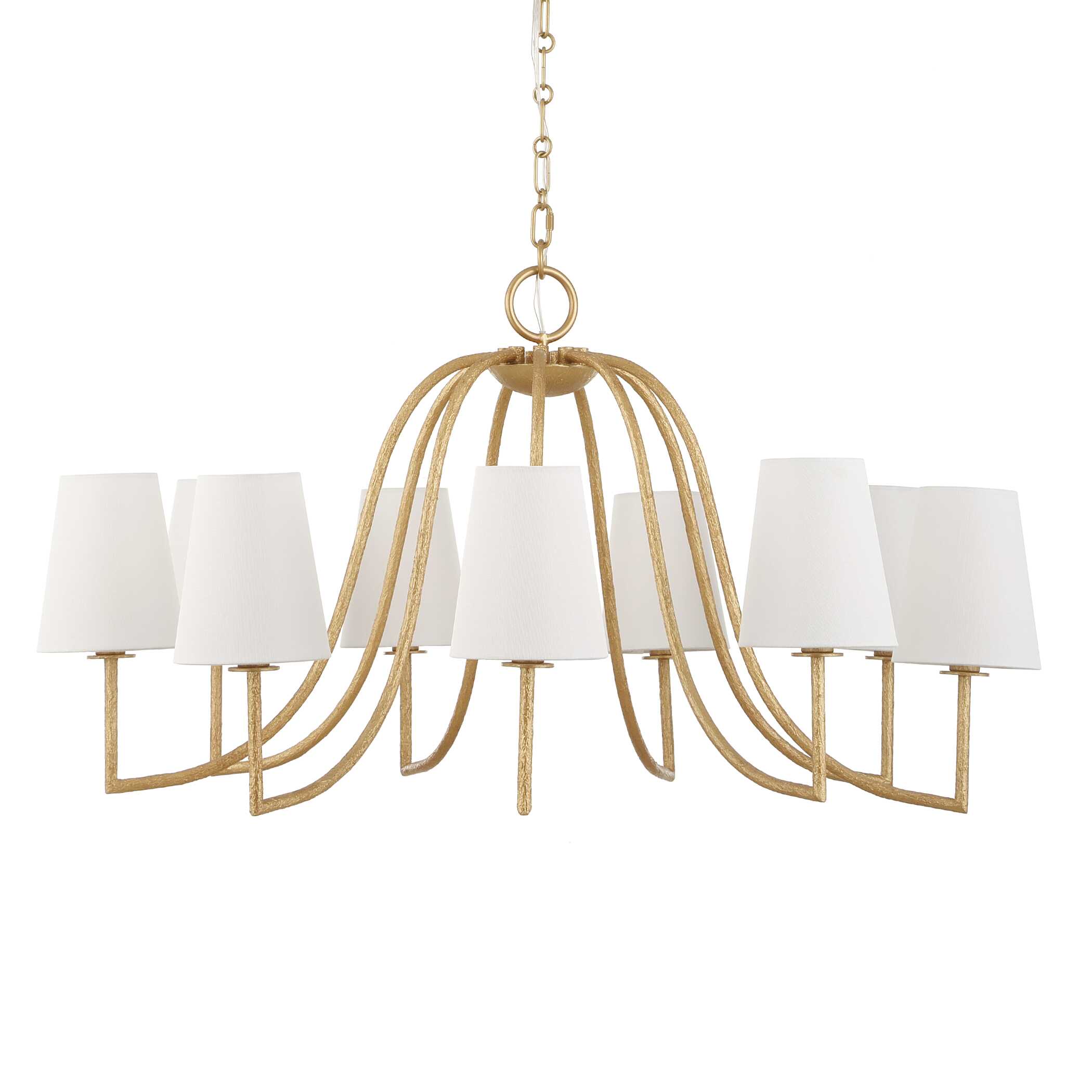 Seville 9 Light Gold Chandelier, Ceiling Light by Uttermost, 21.62" height x 42" diameter View 3