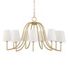 Seville 9 Light Gold Chandelier, Ceiling Light by Uttermost, 21.62" height x 42" diameter thumbnail 3