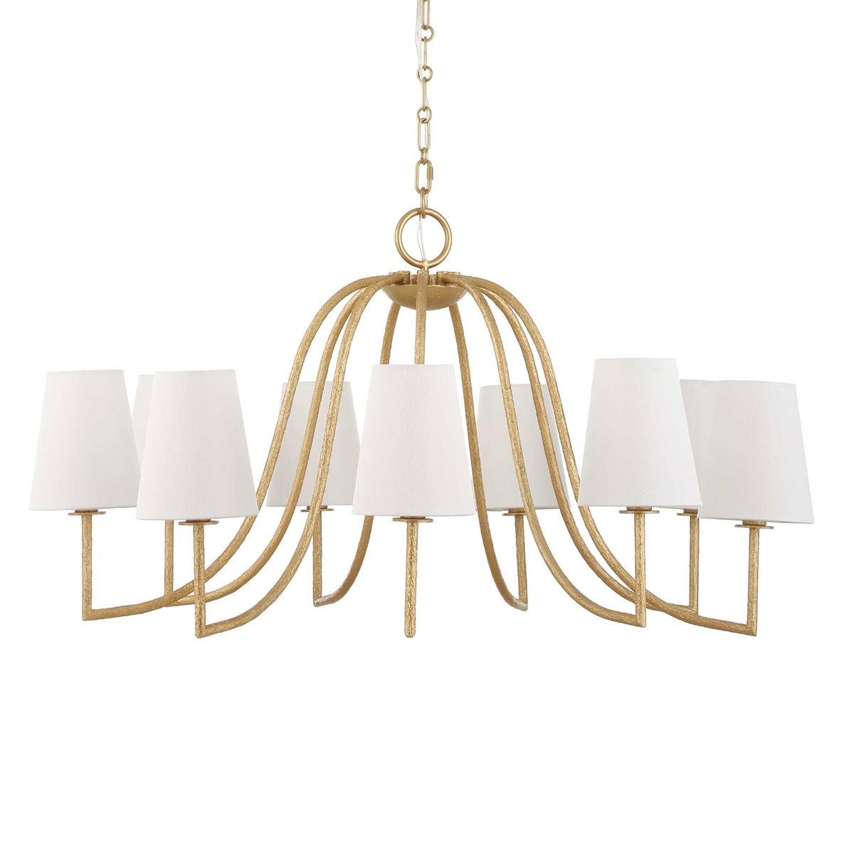 Seville 9 Light Gold Chandelier, Pendant by Uttermost, 21.62" height x 42" diameter View 3