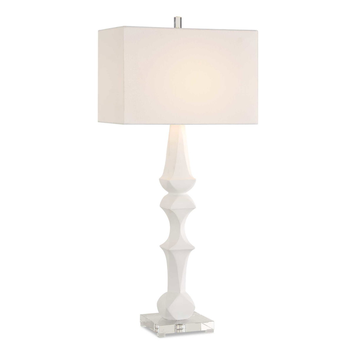 Mayme White Table Lamp, by Uttermost, 17" width x 37.5" height x 10" depth View 1