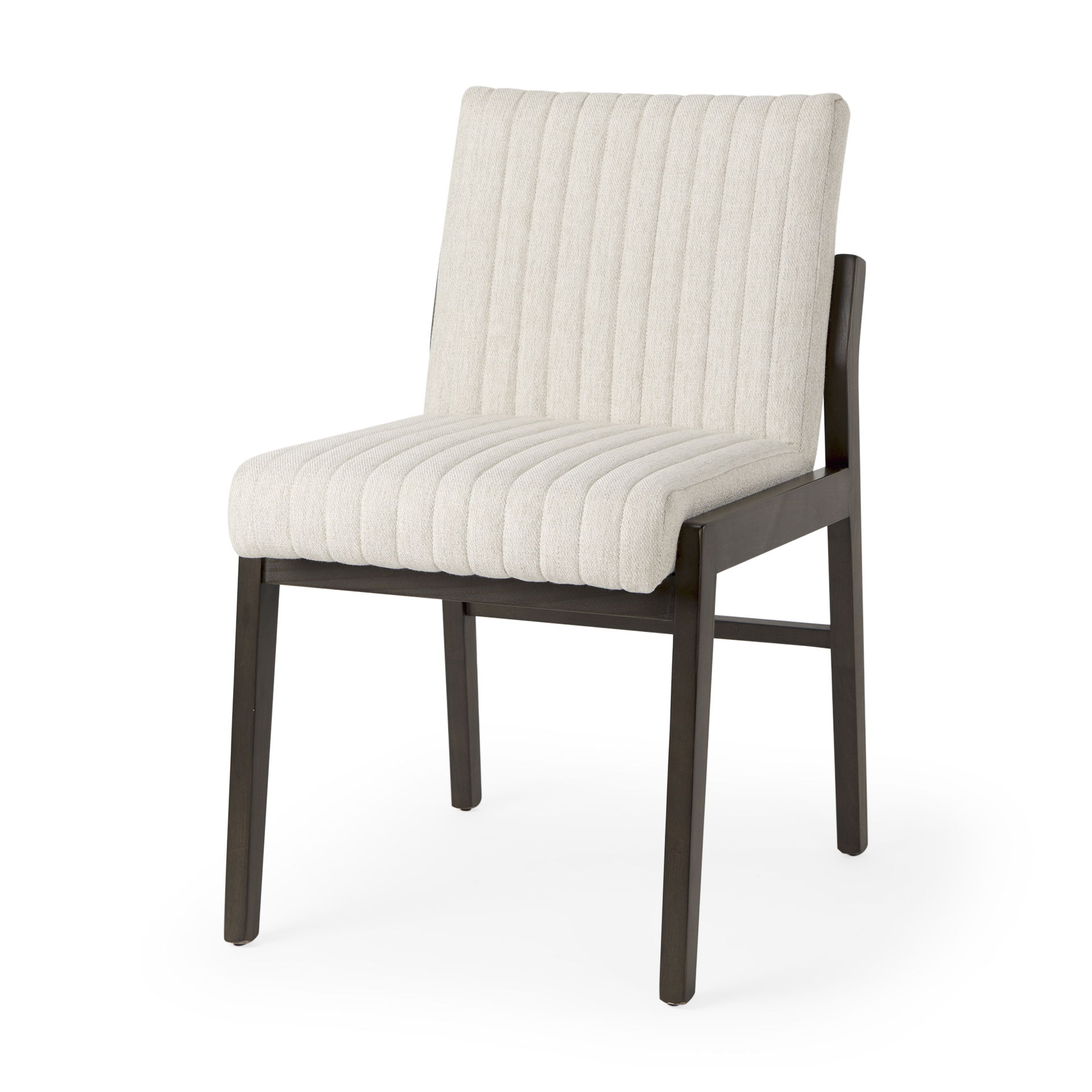 Tahoe Cream Fabric and Black-Brown Wood Dining Chair, by Mercana, 20.08" length x 24.8" width x 33.66" height View 1