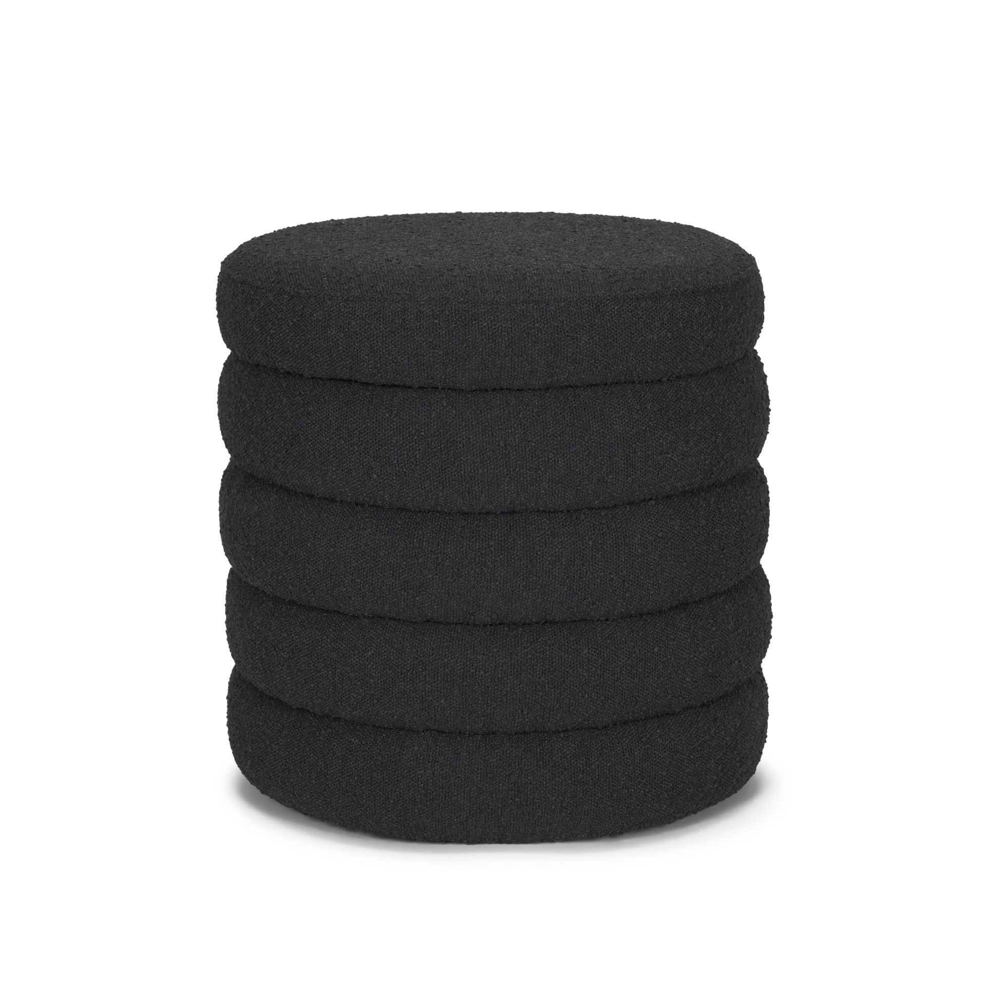 Elise Black Boucle Upholstered Storage Ottoman large image 