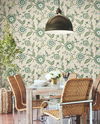 Dahlia Blooms Green & Beige Wallpaper thumbnail 1