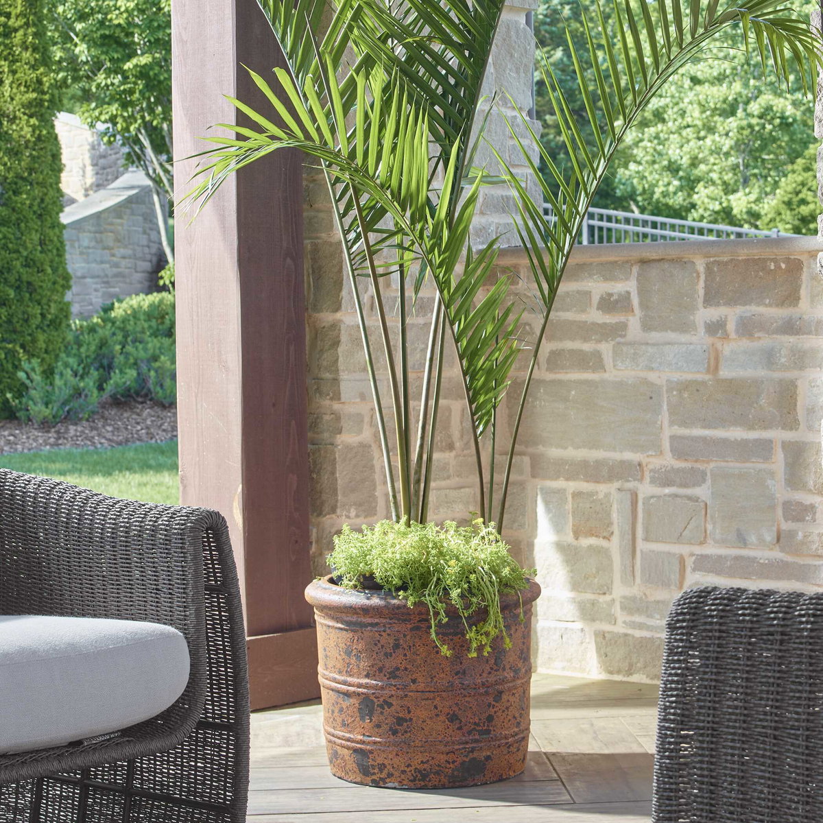 Weathered Relic Rustic Outdoor Planter, by Uttermost, 1'7.5" width x 1'4" height x 1'7.5" depth View 2