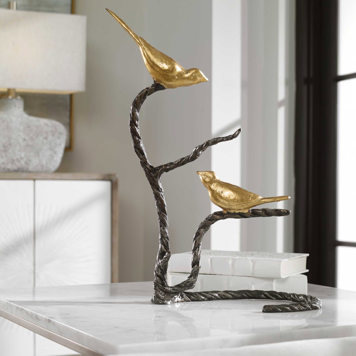 Birds On A Limb Sculpture, Figurines & Statue by Uttermost, 11.62" width x 18.25" height x 6.12" depth View 4