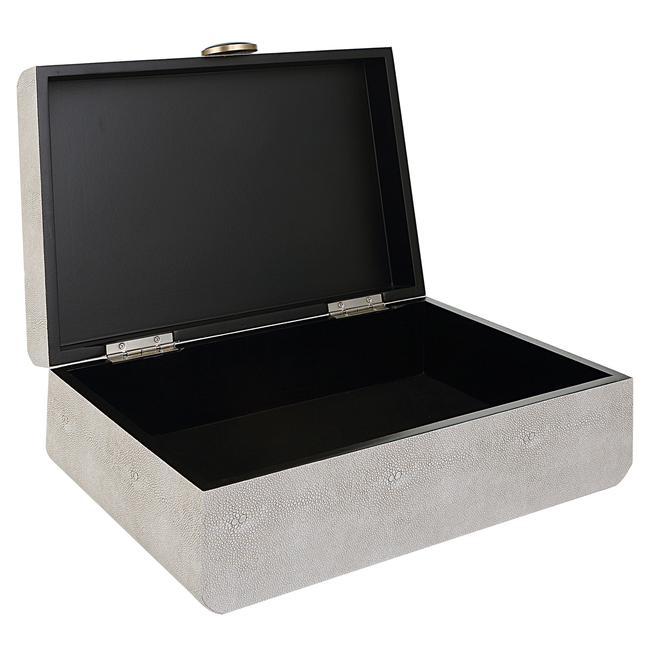 Lalique White Shagreen Box large image 