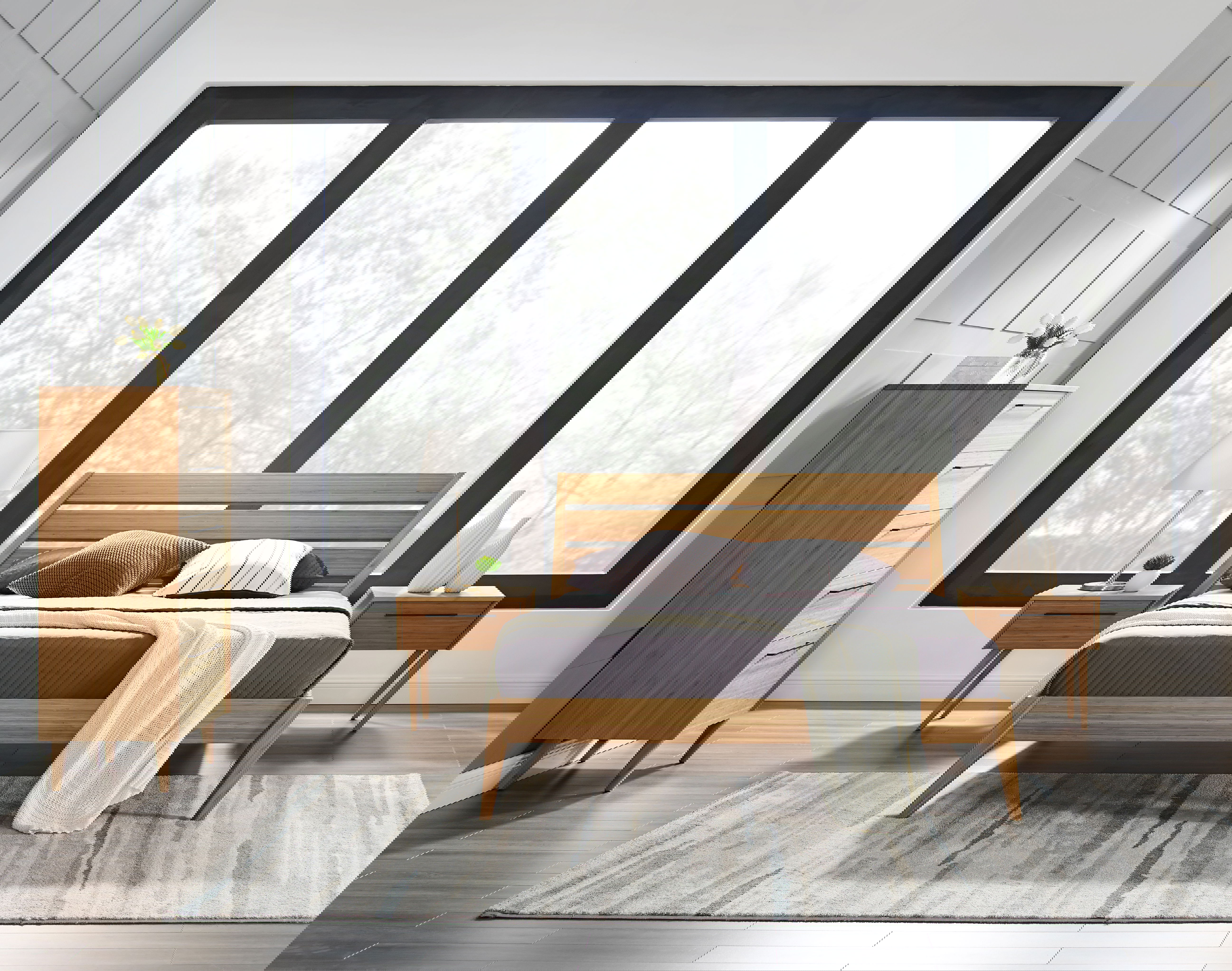 Sienna Queen Platform Bed, Caramelized, by Greenington, 85.5" length x 64.75" width x 40" height View 14