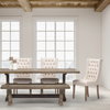 Mackenzie High-Back Dining Side Chair | Cream Plush Linen with Ash Wood, Dining Chair by Mercana, 24.75" length x 20.47" width x 40.34" height thumbnail 2