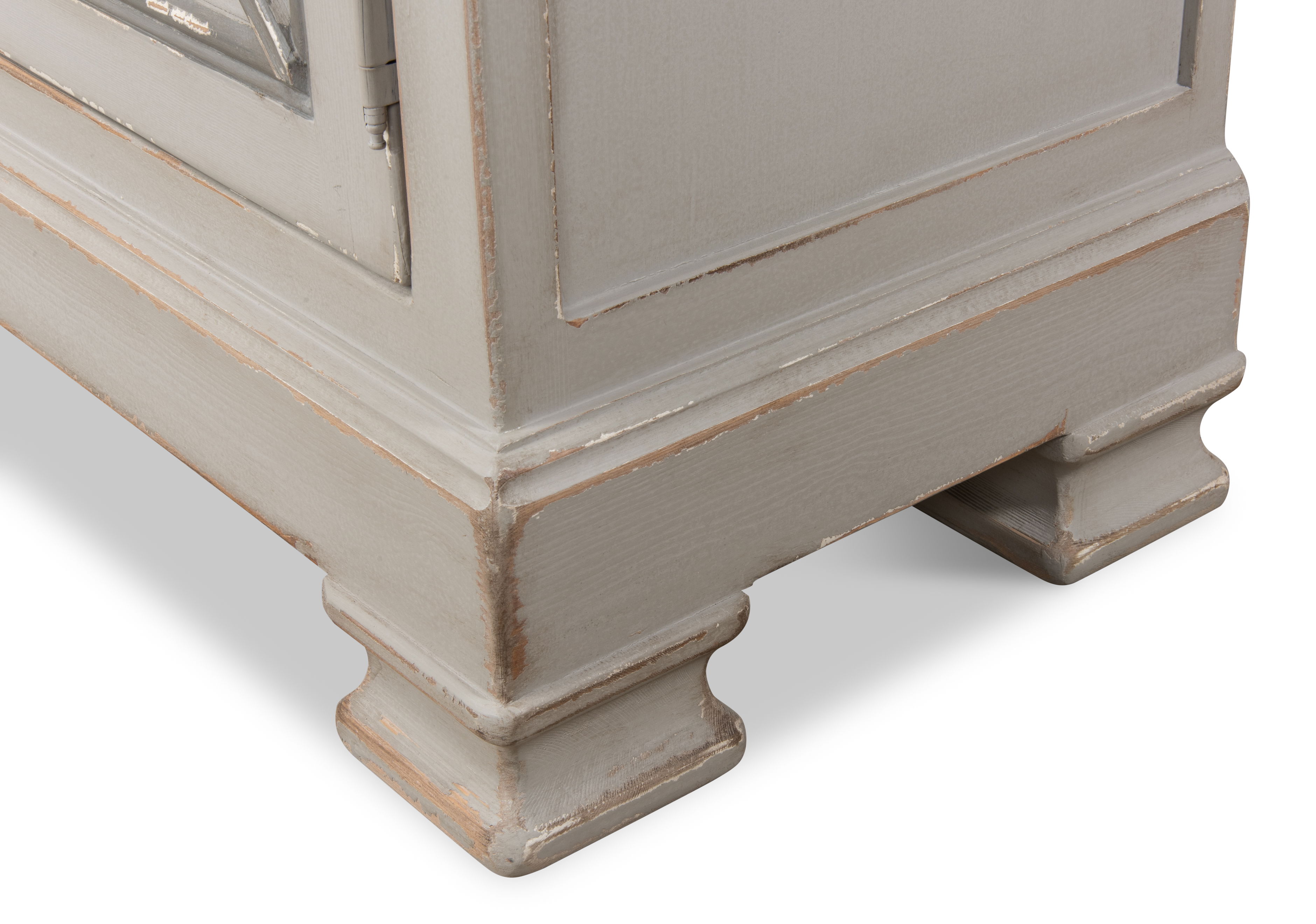 *Painted Directoire Style Cupboard, Shelving & Bookcase by Sarreid, 54" length x 17" width x 89" height View 9