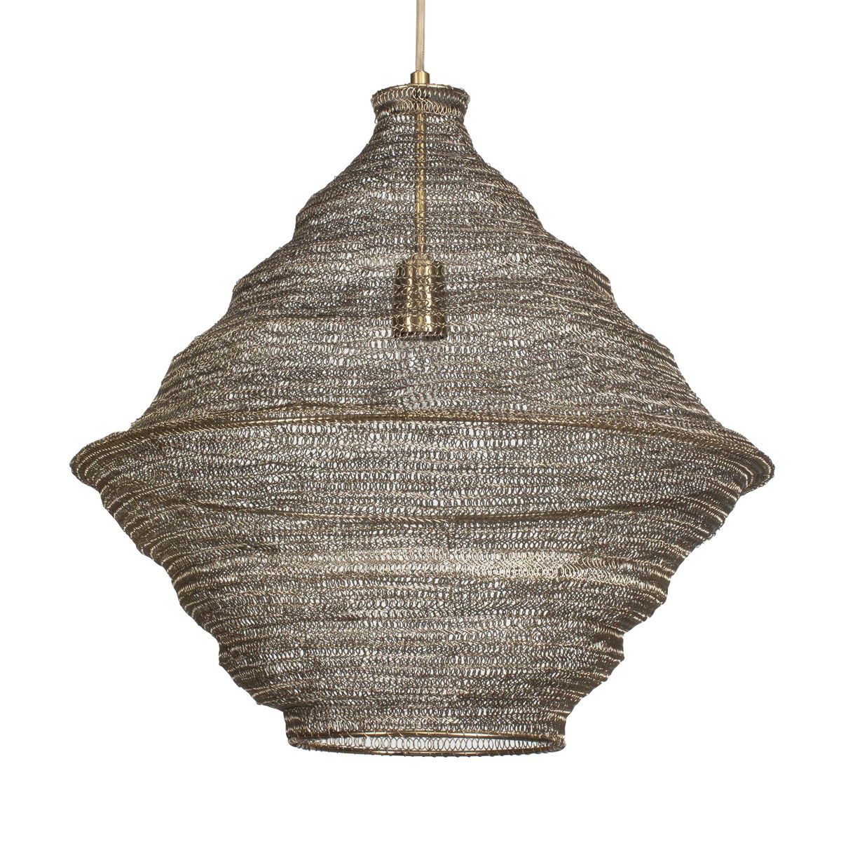 Sigh Woven Brass 1 Light Pendant, Mini Light Pendant by Uttermost, 20" width x 20.6" height x 20" diameter x 20" depth View 5