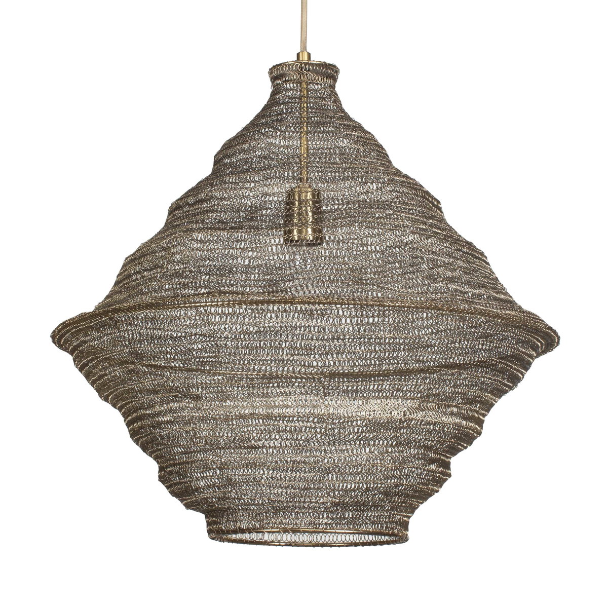 Sigh Woven Brass 1 Light Pendant, by Uttermost, 1'8" width x 1'8.6" height x 1'8" diameter x 1'8" depth View 5
