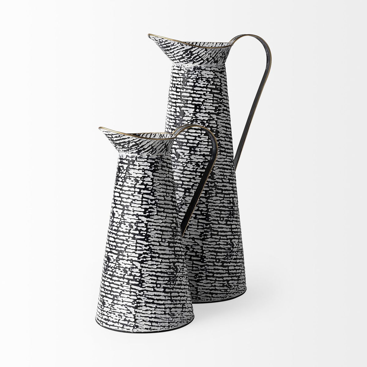 Colette Small Black/White Patterned Vase, Decorative Jar by Mercana, 8.6" length x 7.1" width x 14.4" height View 4