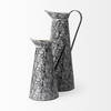 Colette Small Black/White Patterned Vase, Decorative Jar by Mercana, 8.6" length x 7.1" width x 14.4" height thumbnail 4
