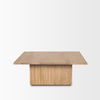 June Light Brown Wood with Fluting Square Coffee Table thumbnail 4